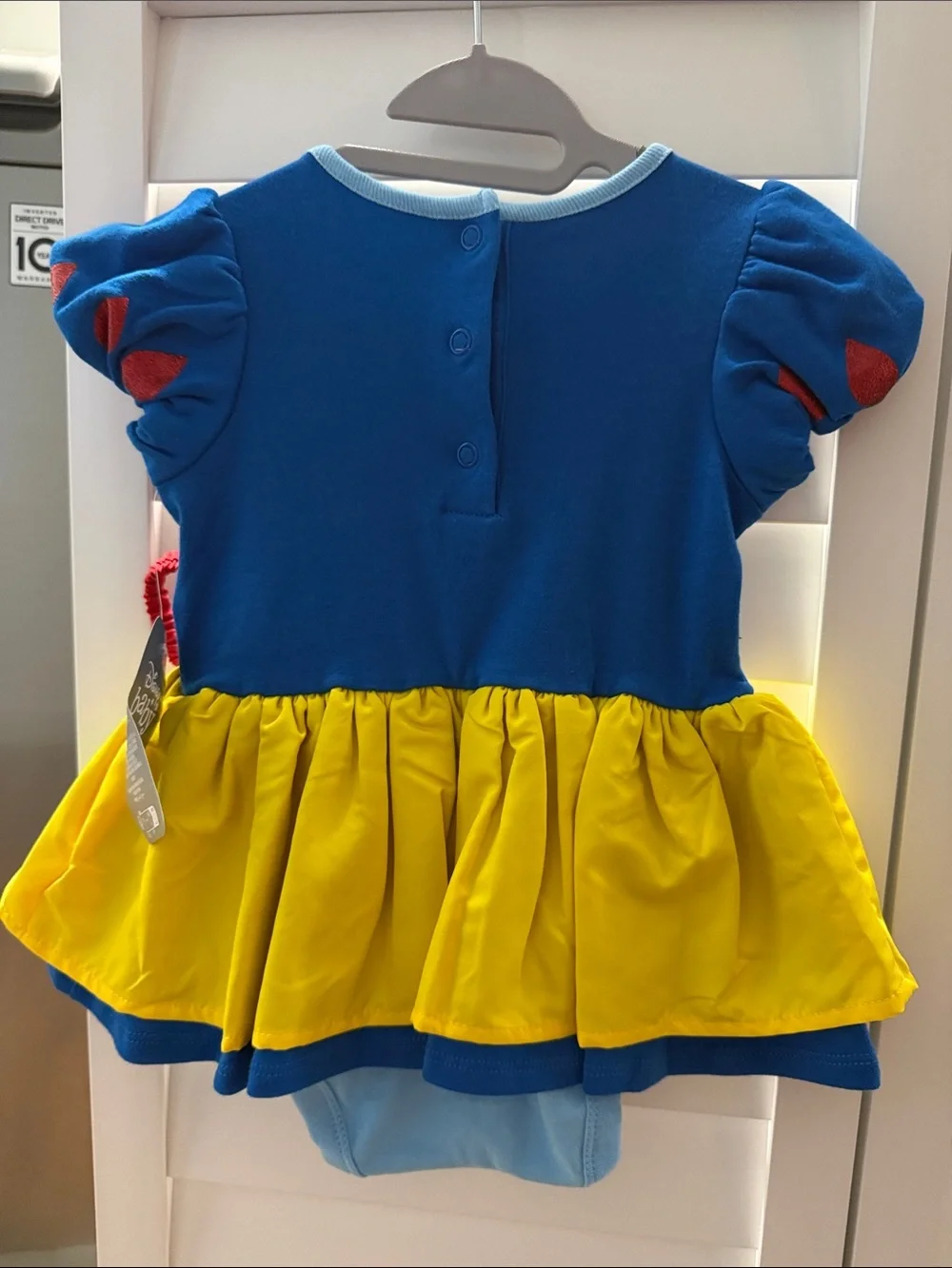 Snow White Blue and Yellow Princess Kids Costume Dress with Red Bows